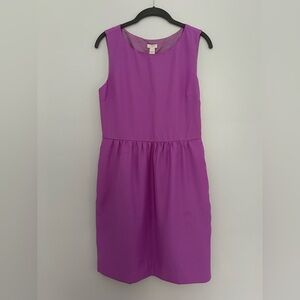 Purple J. Crew Sleeveless Dress with Pockets, Size 4